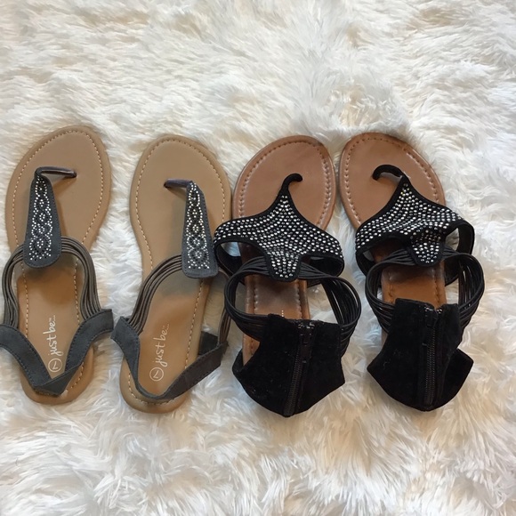 Just Be Jeweled Thong Sandals Bundle Girls 7 - Picture 2 of 5